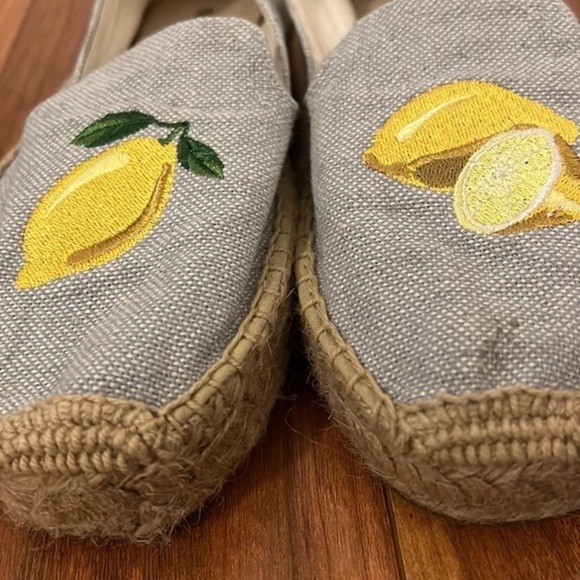 Soludos Lemon Jute Platform Chambray Canvas Shoe - Espadrilles Size 6 - Picture 10 of 12